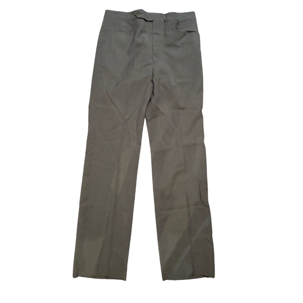 VTG Spand-Lon Men NA Gray Straight Leg‎ Elastic Waist Dress Pants Office Preppy